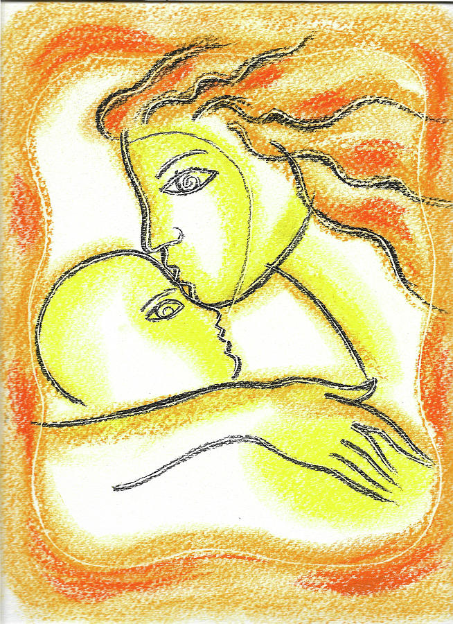 Mother and Baby Painting by Leon Zernitsky