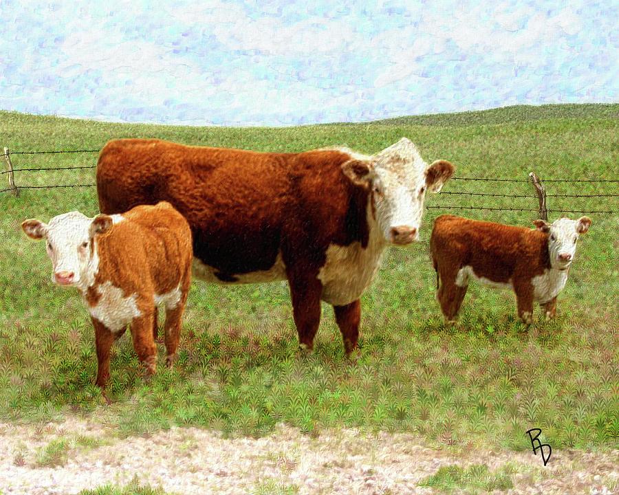Mother and Calves Digital Art by Ric Darrell