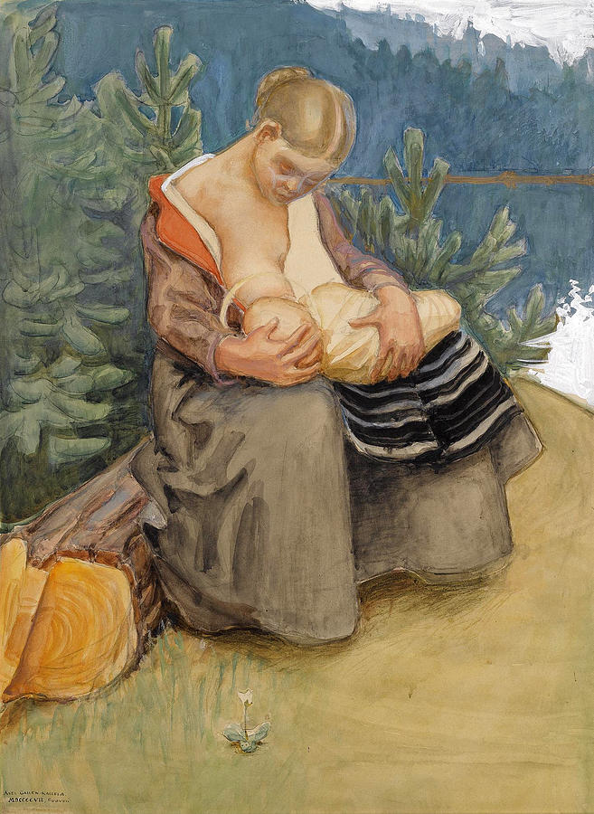 Mother and Child Painting by Akseli Gallen-Kallela
