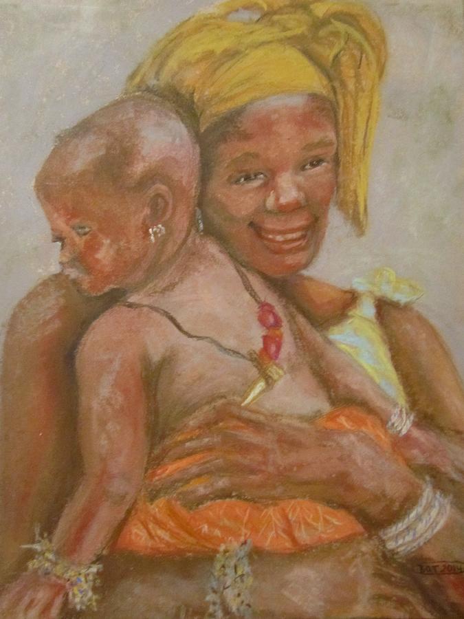 Mother and Child Pastel by Barbara OToole