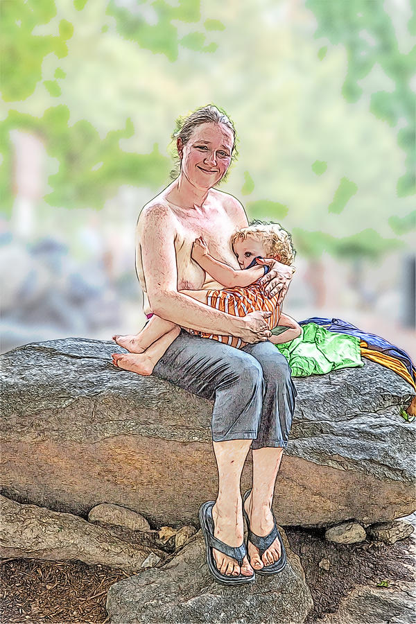 Mother and Child Bonding Digital Art by John Haldane