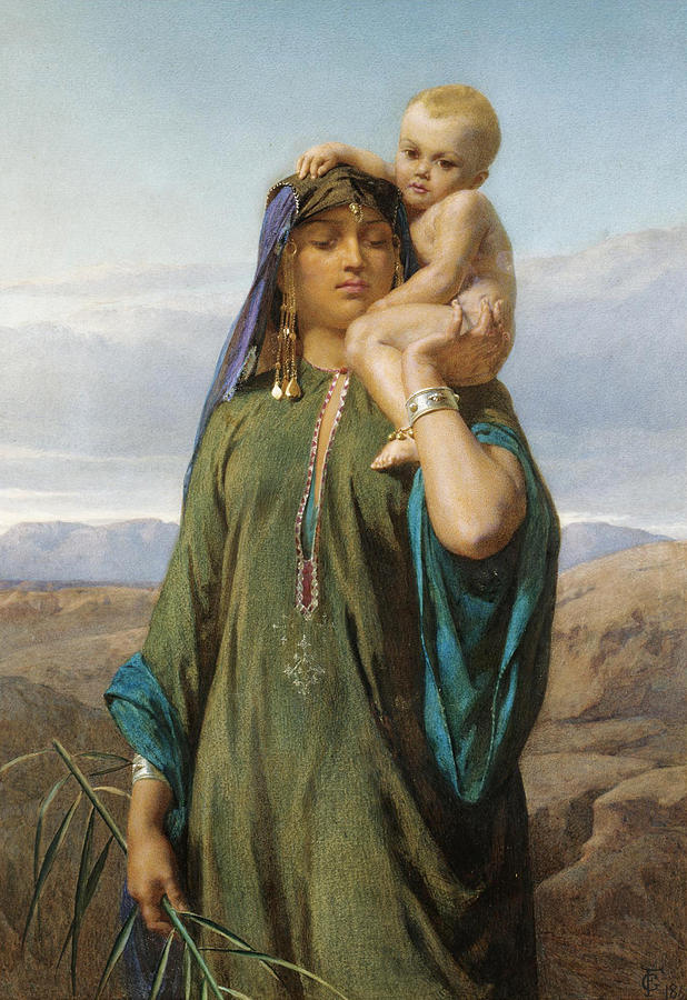 Mother and Child Drawing by Frederick Goodall
