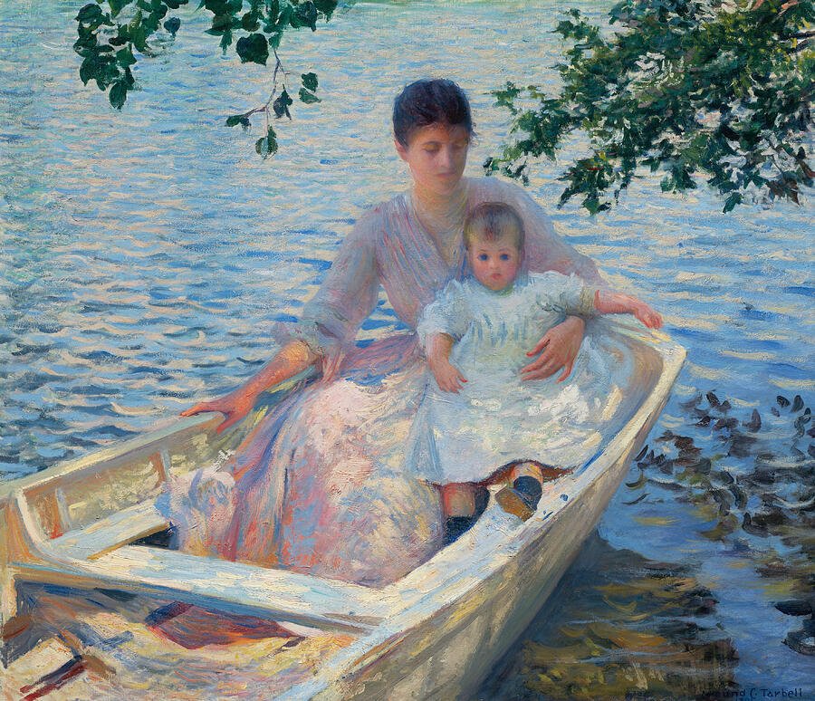 Mother and Child in a Boat, from 1892 Painting by Edmund Charles Tarbell Mother and Child in a Boat, from 1892 Painting by Edmund Charles Tarbell