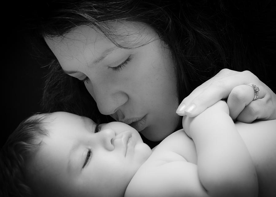Mother and Child in Black and White Photograph by Joni Eskridge