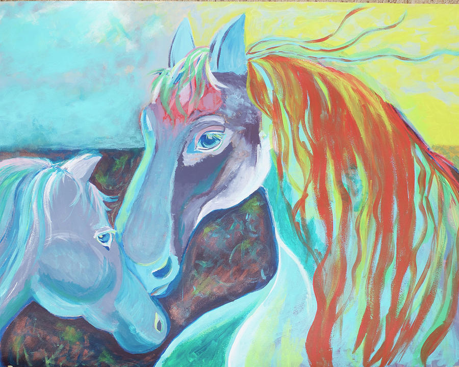 Horse Painting - Mother and Child by Jennifer Mobley