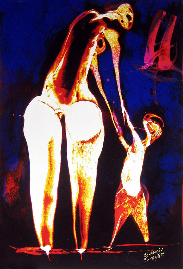 Beings Painting - Mother and Child by MBL Binlamin