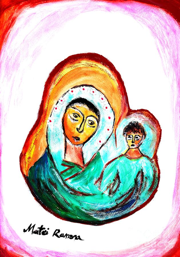 Mother and Child Painting by Ramona Matei