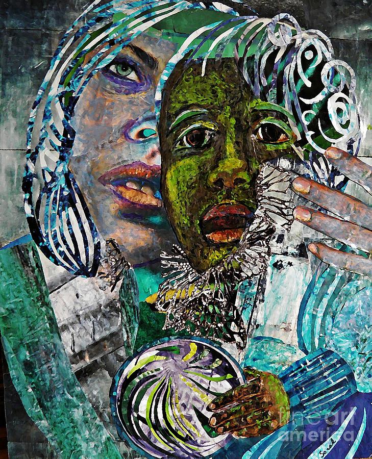 Portrait Mixed Media - Mother and Child by Sarah Loft
