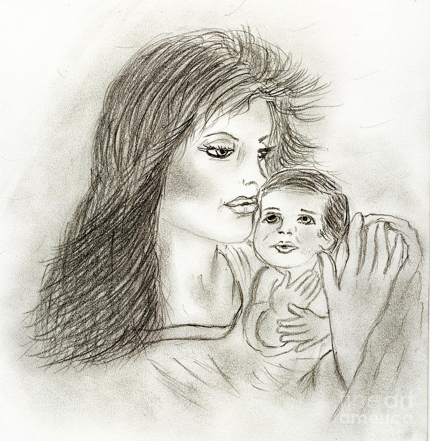 Mother and Child Drawing by Sonya Chalmers