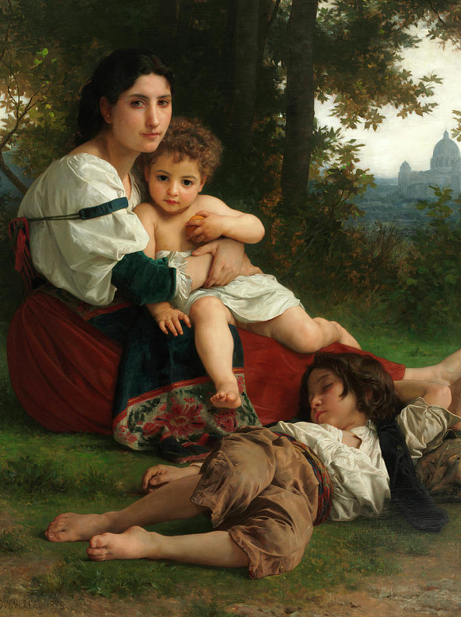 William Adolphe Bouguereau Painting - Mother and Children by William-Adolphe Bouguereau