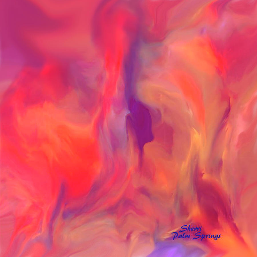Mother Painting - Mother and Daughter abstract by Sherris - Of Palm Springs