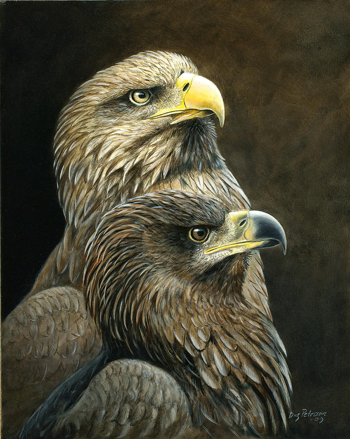 Eagle Painting - Mother and daughter by Dag Peterson