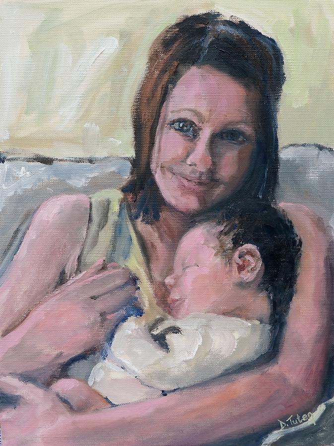 Portrait Painting - Mother and Daughter by Donna Tuten