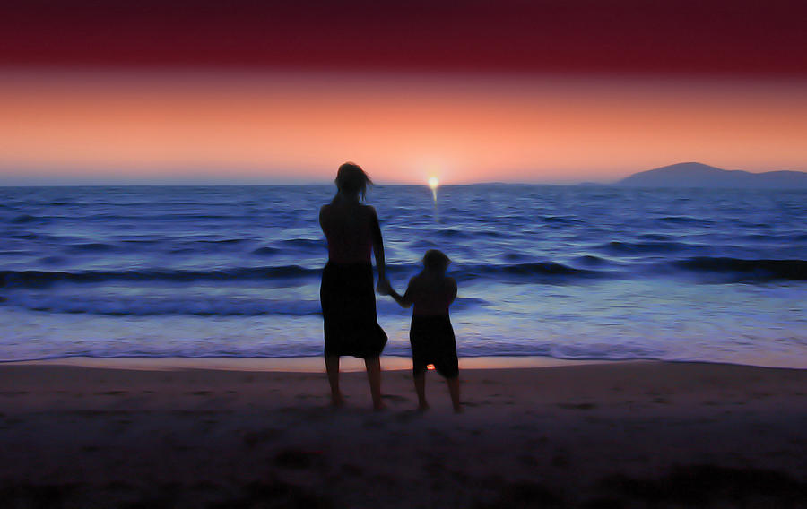 Sunset Photograph - Mother and Daughter by Gravityx9  Designs