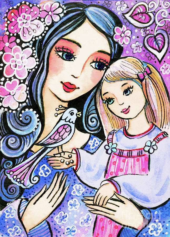 Mother and Daughter in Blue by Eva Campbell Mother and Daughter in Blue by Eva Campbell
