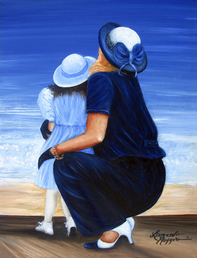 Mother And Daughter Painting by Leonardo Ruggieri
