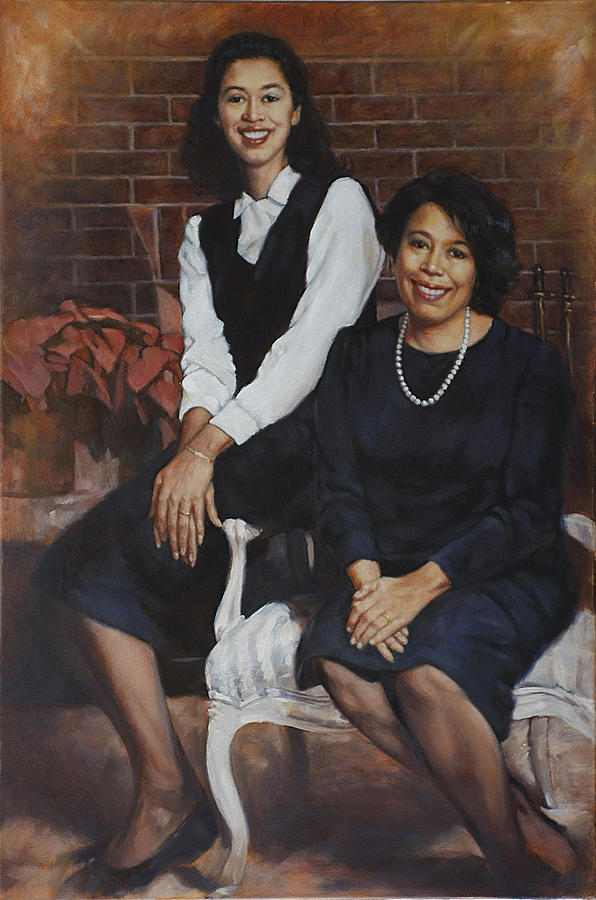 Mother and Daughter Portrait Painting by Harvie Brown