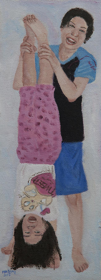 Mother And Daughter Team Painting by Masami Iida