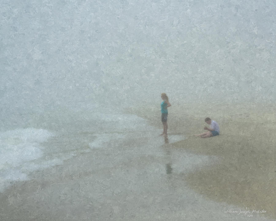 Mother and Son at the Beach Painting by Bill McEntee