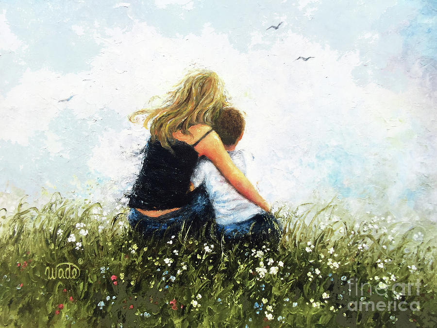 Mother and Son Hugs Painting by Vickie Wade