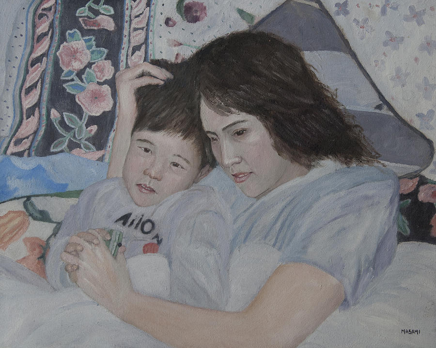 Mother And Son Painting by Masami Iida