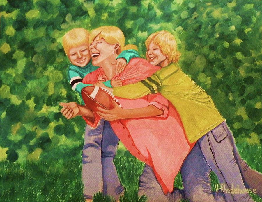 Mother and Sons Painting by Victoria Rhodehouse