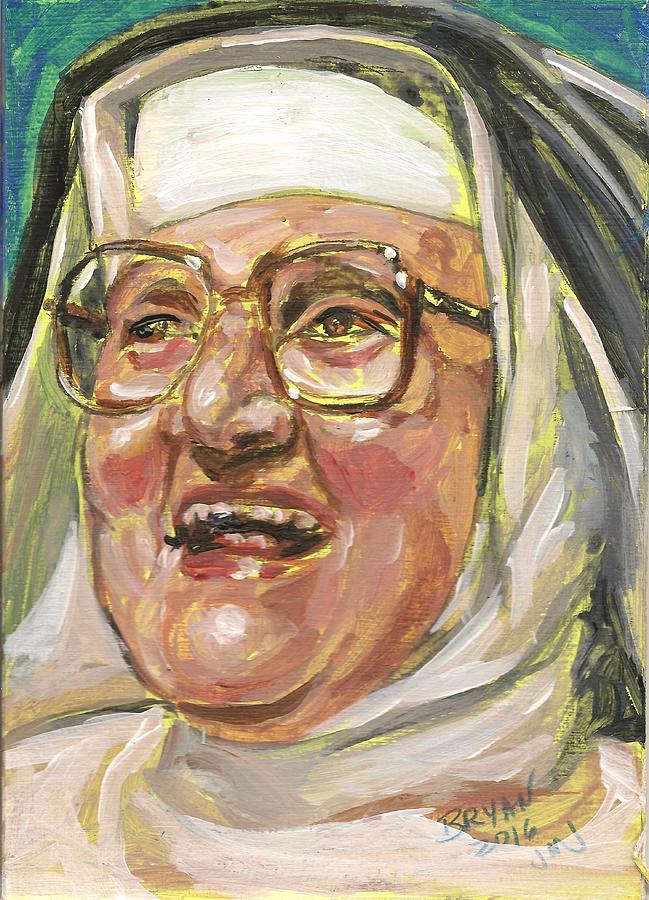 Mother Angelica Laughs Painting by Bryan Bustard