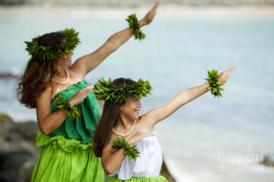 Aloha Photograph - Mother Daughter Hula by Ron Dahlquist - Printscapes