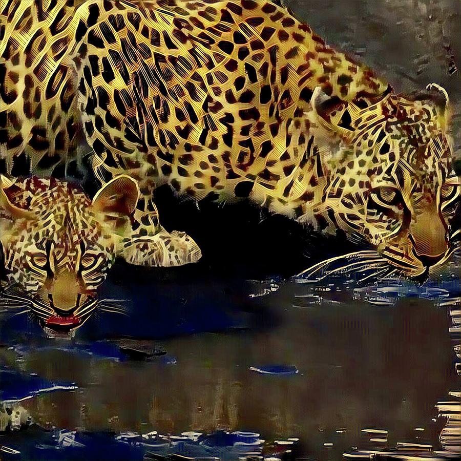 Mother/Daughter Leopard  Photograph by Gini Moore