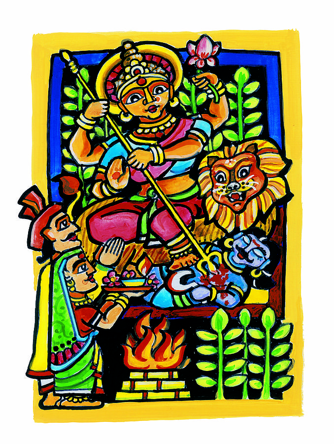 Mother God Painting - Mother Deity by Rajen