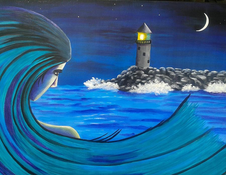 In The Glow Of The Lighthouse Painting