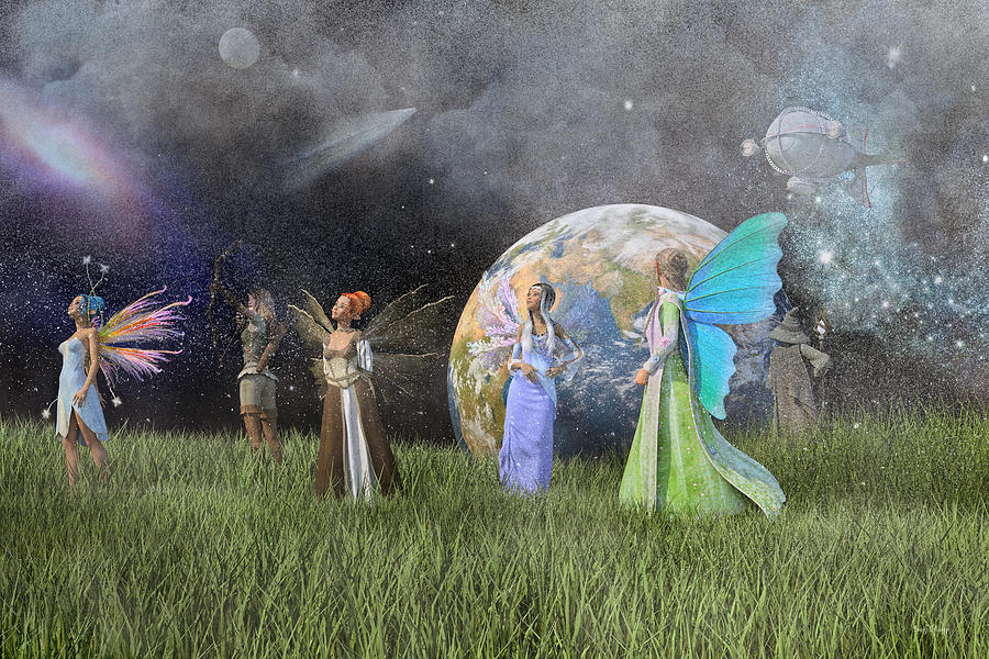 Fantasy Digital Art - Mother Earth Series Plate1 by Betsy Knapp