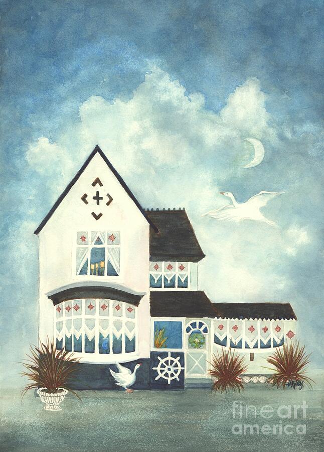 Mother Goose House  Painting by Janine Riley