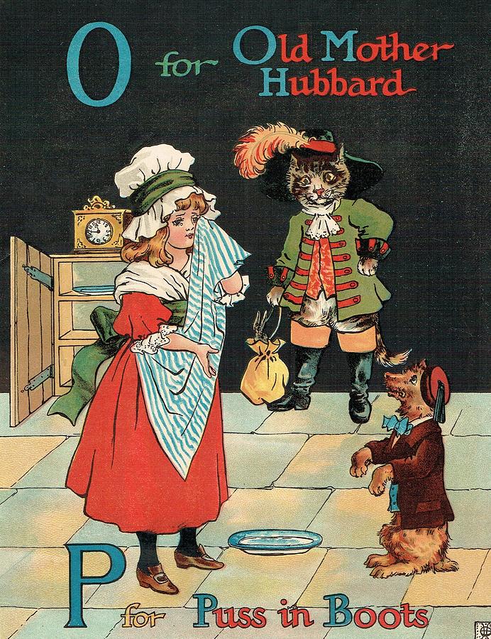 Mother Hubbard and Puss in Boots Painting by Reynold Jay