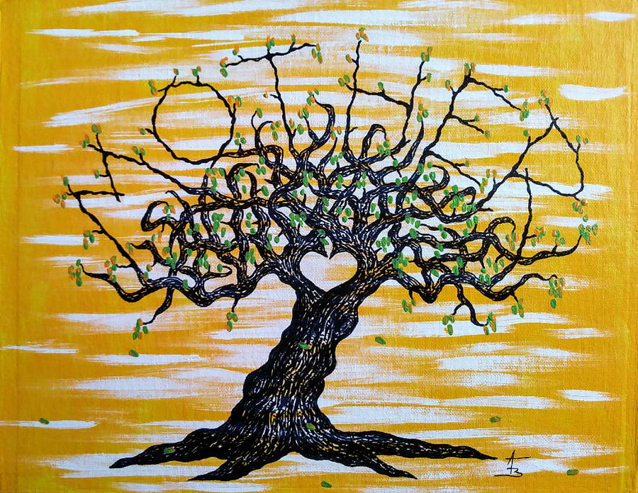 Mother Love Tree Drawing by Aaron Bombalicki