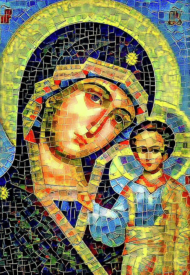 Mother Mary Mosaic Icon 1 Digital Art by Yury Malkov - Fine Art America