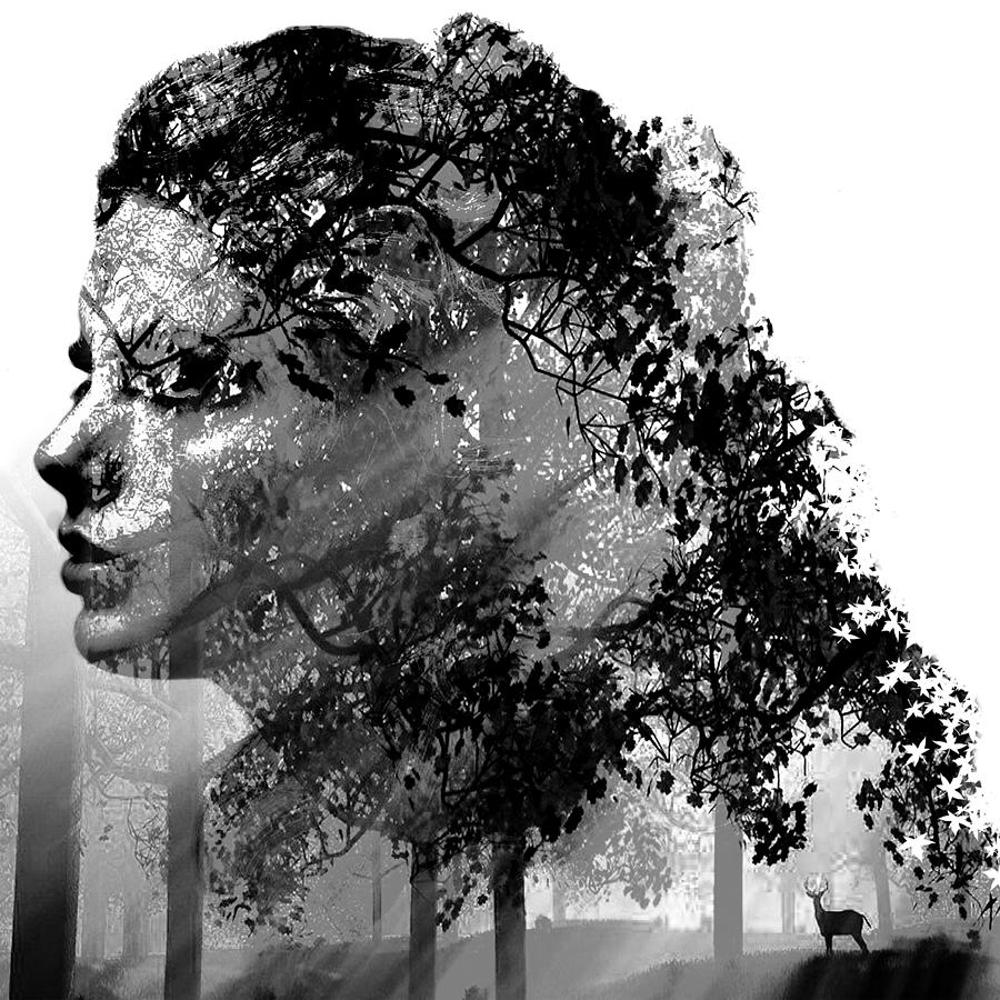 Mother Nature Black And White Digital Art by Marian Voicu