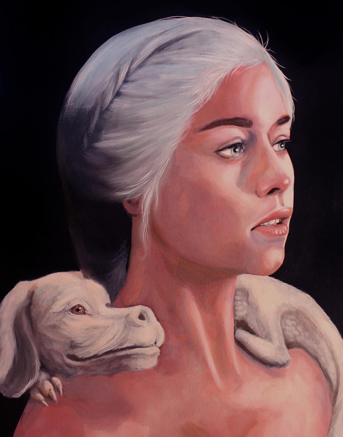 Emilia Clarke Painting - Mother Of Falcor  by Jason  Wright