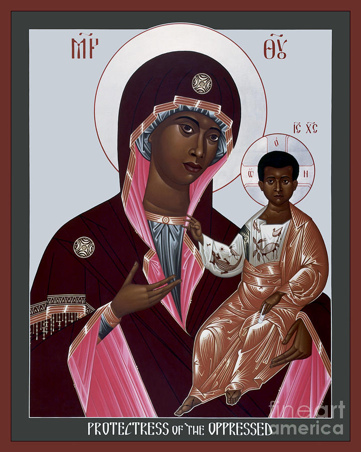 Mother of God - Protectress of the Oppressed - RLPOO Painting by Br Robert Lentz OFM