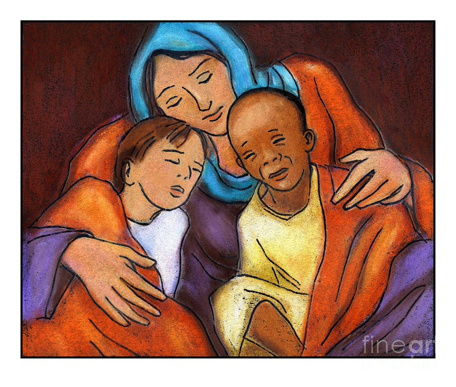 Mother of Mercy - JLMME Painting by Julie Lonneman