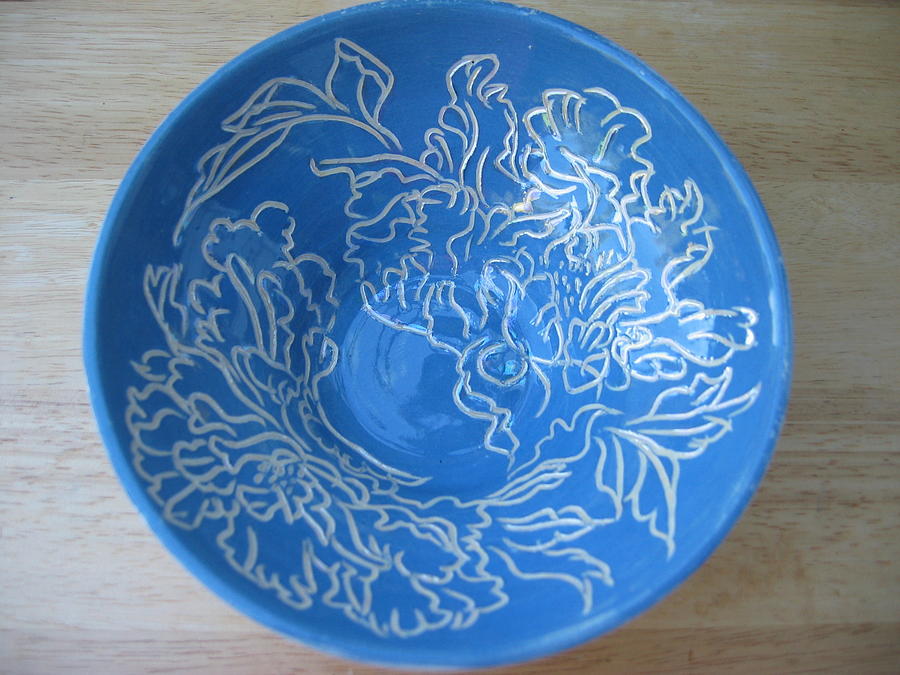 Bowl Ceramic Art - Mother of pearl bowl by Julia Van Dine