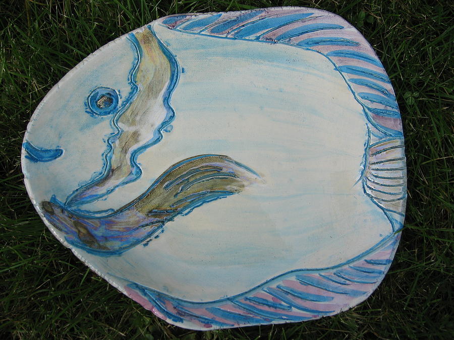 Mother of Pearl -Fish Ceramic Art by Julia Van Dine