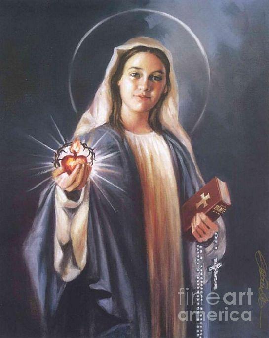 Virgin Mary Painting - Mother Of The Word - Virgin Mary by Mark Sanislo