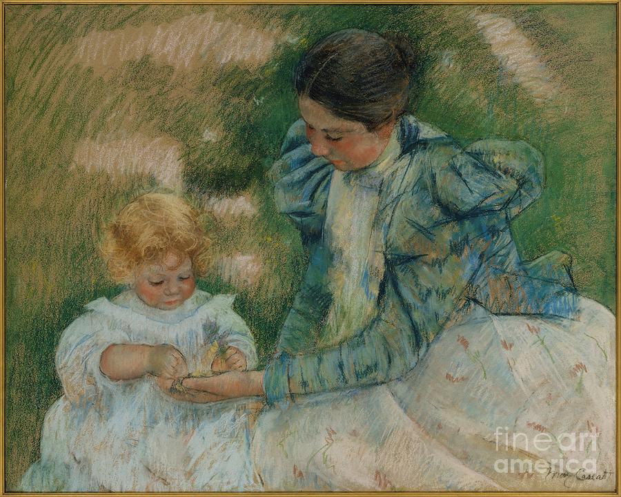 Mary Cassatt Painting - Mother Playing with Child by Celestial Images