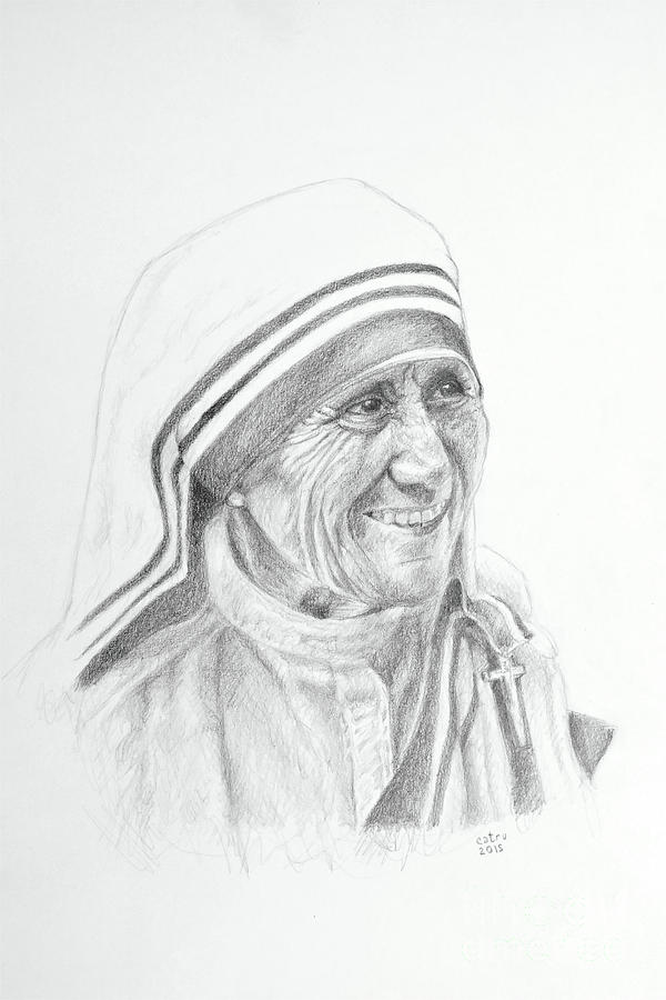 Mother Teresa Drawing by Carina Povarchik | Fine Art America