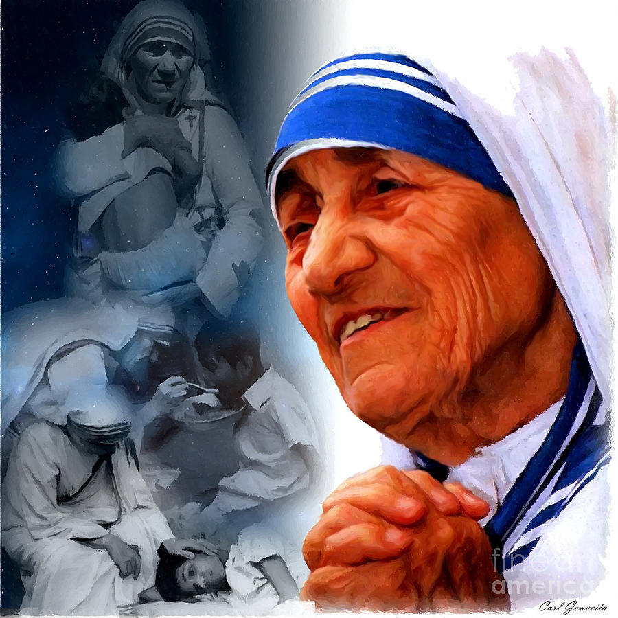 Mother Teresa Painting - Mother Teresa by Carl Gouveia