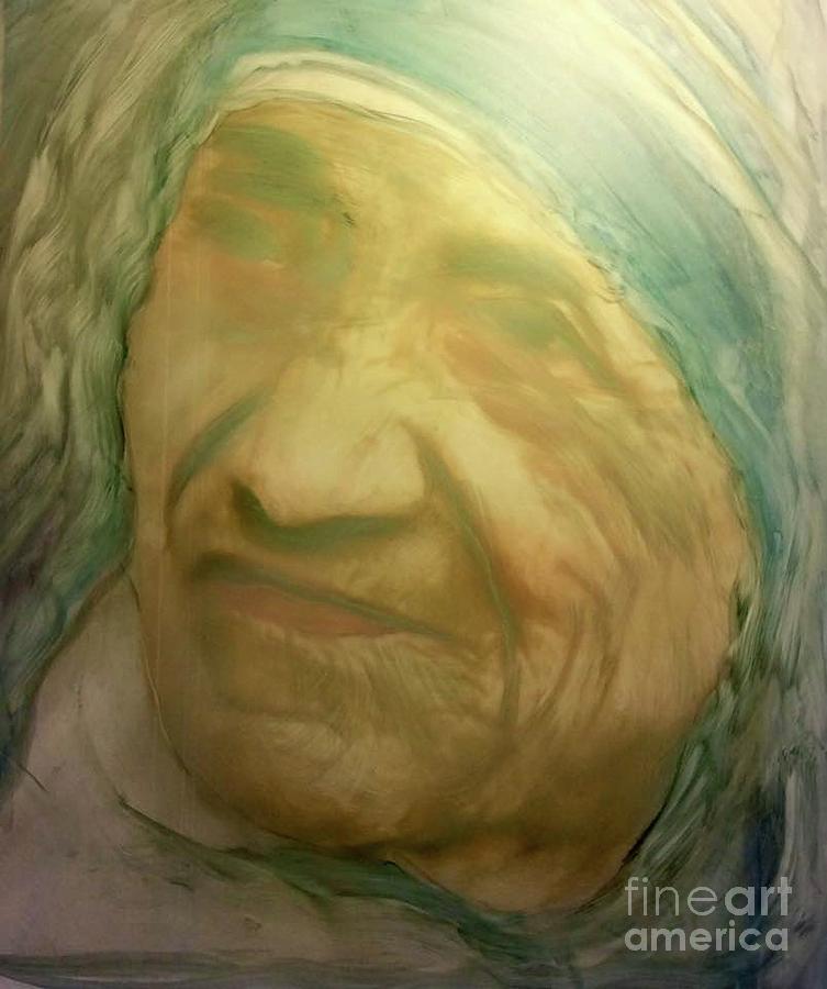 Mother Teresa Painting by FeatherStone Studio Julie A Miller