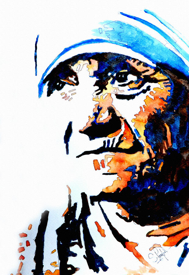 Nature Painting - Mother Teresa by Steven Ponsford