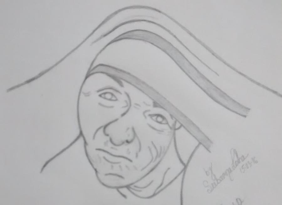 Mother Teresa outline drawing - YouTube
