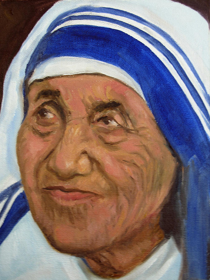 Mother Theresa Painting by Asha Sudhaker Shenoy